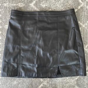 Abercrombie Black Leather Skirt